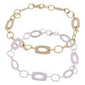 Sterling Silver/18-kt Gold over Sterling Silver Link Bracelet