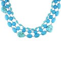 Turquoise and Sterling Silver Three-row Necklace