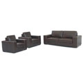 Espresso Brown Bi-cast Leather Sofa Chair Set