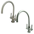 Concord Dual Handel Satin Nickel Vessel Faucet