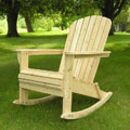 Rolled Front Cedar Adirondack Rocking Chair