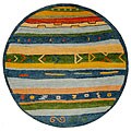 Hand-knotted Topo Gabbeh Wool Rug (8' Round)
