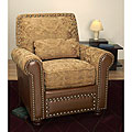 Nutmeg Leather Chair with Lumbar Pillow