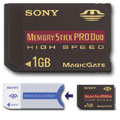 Sony 1GB Pro Duo Memory Stick with Adapter
