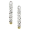 14-kt Two-tone Gold 1-ct TW Diamond J-hoop Earrings ( G-H-I-J, I1-I2-I3 )
