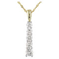 14k Two-tone Gold 1/2ct TW 5-stone Diamond Pendant