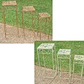Iron Square Set of Three Plant Stands