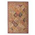 Hand-tufted Baktarri Red/ Multi-Color Wool Rug (4' x 6')