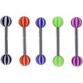 Acrylic Beach Ball Striped Straight Barbell (Set of 25)