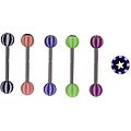 Acrylic Striped Star Logo Straight Barbell (Set of 25)