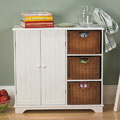 White Wicker Drawer Sideboard