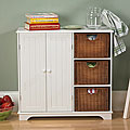 White Wicker Drawer Sideboard