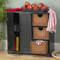 Black Wicker Drawer Sideboard