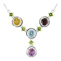 Sterling Silver Multi-Gemstone Necklace