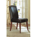 Dark Brown Bi-cast Leather Chairs (Set of 2)
