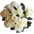 Simply White One Dozen Roses (+6 free) Bouquet