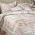 Wild Roses Handcrafted Cotton Quilt Set (Cal-King)