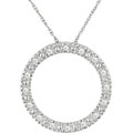 10k White Gold 1/10ct TDW Round Diamond Circle Pendant (I-J/ I2-I3)