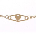 14k Yellow Gold Heart Station Anklet