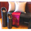 Set of Two Bamboo Floor Candleholders
