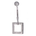 Square Dangle and Pave Crystal Navel Barbell