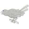 18k Gold 2 1/2ct TDW Diamond Sapphire Bird Pin