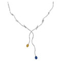 18k Gold 1 1/2ct TDW Diamond Sapphire Necklace