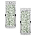 14k Gold 1/10ct TDW Diamond Green Sapphire Earrings