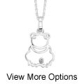 14k White Gold Diamond Charm Pendant
