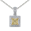 14k Gold 2/5ct TDW Princess Diamond Pendant (H-I, SI2-I1)