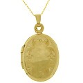 10k Gold Engraved Oval Locket