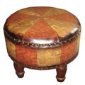 Faux Leather Medium Round Ottoman