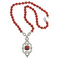 Platinum 8 1/5ct TDW Diamond Coral Bead Necklace