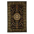Hand-tufted Agra Black/Green Wool Rug (6' x 9')
