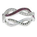 18k White Gold 3/4ct TDW Diamond Ruby Channel Ring