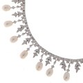 18k White Gold and 13ct TDW Diamond Pearl Necklace (I, SI1)
