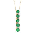 14-kt Yellow Gold Round Emerald Diamond Bar Slider