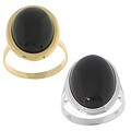 14k Gold Onyx Cabochon Ring