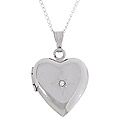 Sterling Silver Diamond Accent Heart Locket