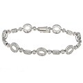 Sterling Silver CZ Deco Circle Bracelet