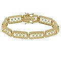 18k Gold over Sterling Silver Deco CZ Bracelet