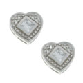 Sterling Silver Heart CZ Earrings