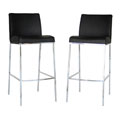 Oakton Black Leather Barstools (Set of 2)
