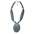 Turquoise Mosaic Oval Necklace (India)