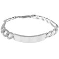 Men's Sterling Silver Polished ID Figaro Bracelet