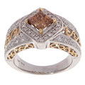 14k Gold 2ct TW Champagne White Diamond Ring