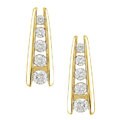 14k Gold 1/3ct TW Diamond 5-stone Earrings