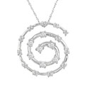 14k White Gold 1/2ct TW Diamond Swirl Pendant