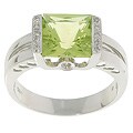 14k White Gold Lemon Quartz Pave Diamond Ring