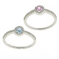 14k White Gold Sapphire 1/6ct TDW Diamond Ring